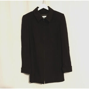 Jacques Fath Paris Blazer Jacket M Womens Brown Full Zip Smoked Neiman Marcus